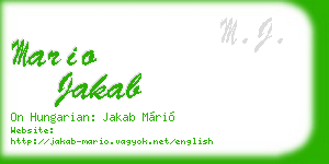 mario jakab business card