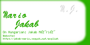 mario jakab business card